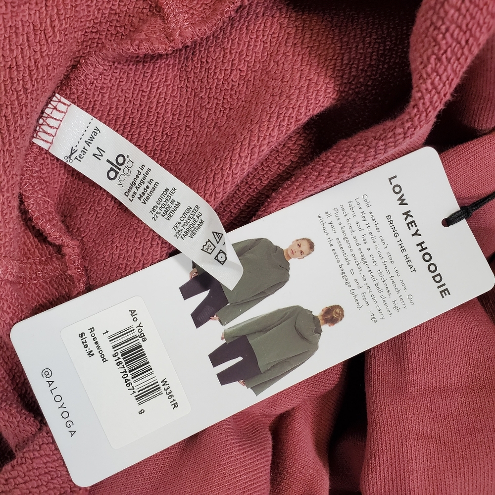 ALO YOGA ROSEWOOD HOODED LOW KEY SWEATSHIRT - Picture 6 of 13
